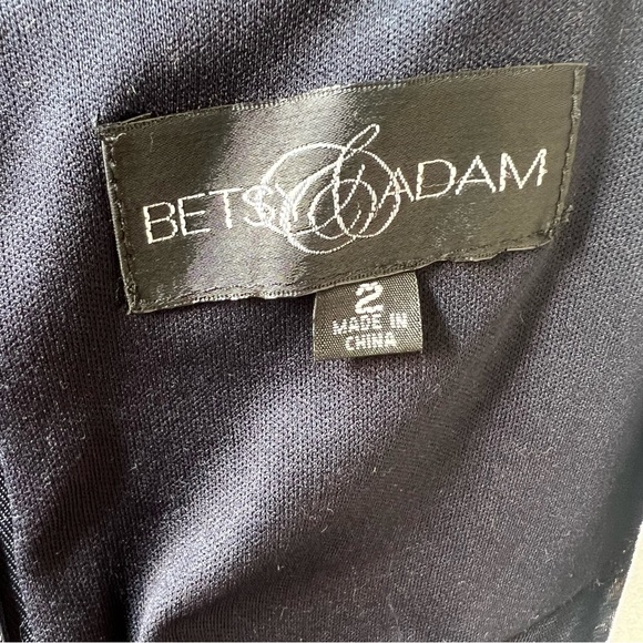 Betsy Adams Navy Gold Grecian Gown - Picture 5 of 16